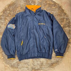 Super Bowl XXXIII Jacket Men's L Blue Logo Athletic Denver Broncos 1999 Vintage